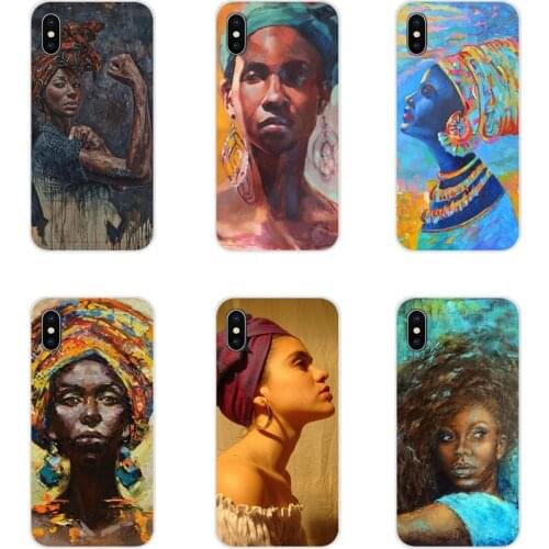 African Woman Portrait painting For HTC One U11 U12 X9 M7 M8 A9 M9 M10 E9 Plus Desire 630 530 626 628 816 820 830 TPU Case Cover