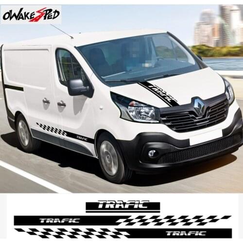 For Renault Trafic Car Styling Hood Bonnet Stripes Decor Stickers Auto Door Side Skirt Vinyl Decal Car Body Exterior Accessories