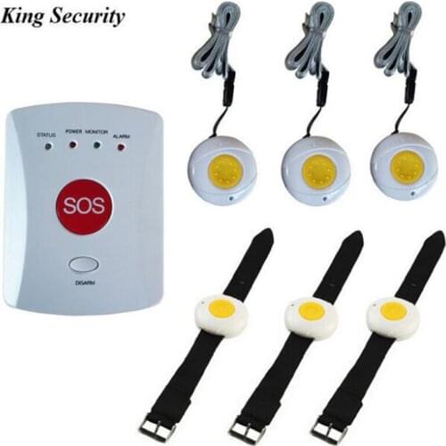 GSM SMS Home Alarm System SOS Elderly Emergency Care Alarm with Key Panic Buttons