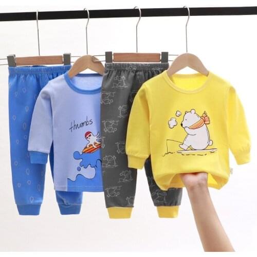 Kids Clothing Sets Long Sleeve Tops+ Pants Set Spring Toddler Boys Girls Tracksuit Cotton Baby Pajamas Suit Childrens Sleepwear