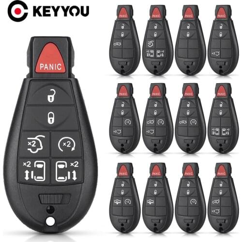 KEYYOU Fob Smart Remote Car Key Case Shell For Jeep Grand Cherokee Chrysler 300 Town Country Dodge Challenger Charger Journey
