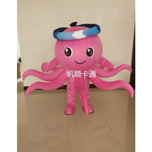 Pink Octopus Mascot Costumes Cartoon Apparel Birthday Party for Adults Gift for Halloween Carnival party Apparel