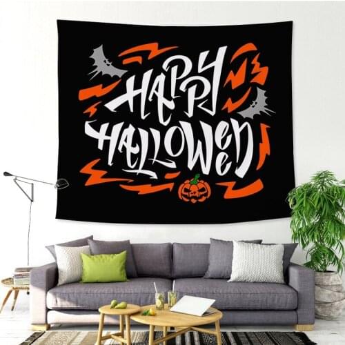 Halloween Bat Castle Tapestry Halloween Scene Decoration Background Wall Hanging Cloth Blanket Tapestry Home Decoration