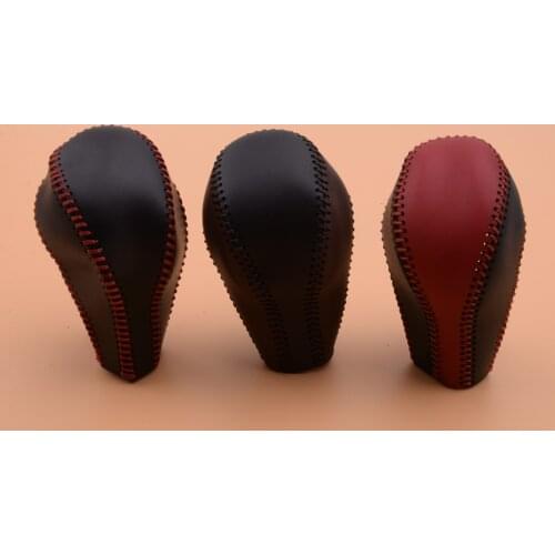 Leather AT Gear Shift Knob Handle Trim Cover With Needle Thread Fit for Infiniti QX50 QX70 QX80 EX FX 35 37 G 37