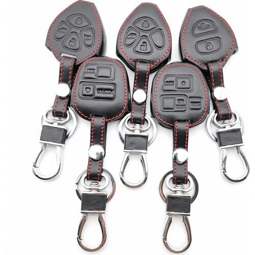 For TOYOTA Highlander Land Cruiser Camry Corolla Prado RAV4 Yaris Tarago / For Lexus Fob Remote Cover Leather Key Case