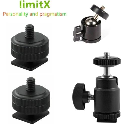Hot Shoe Mount to 1/4" Shoe & 360 Degree Swivel Mini Ball Head Mount Adapter for Zoom H1 H1n H2 H2n H4n pro H5 H6 Q2n Q2HD Q3