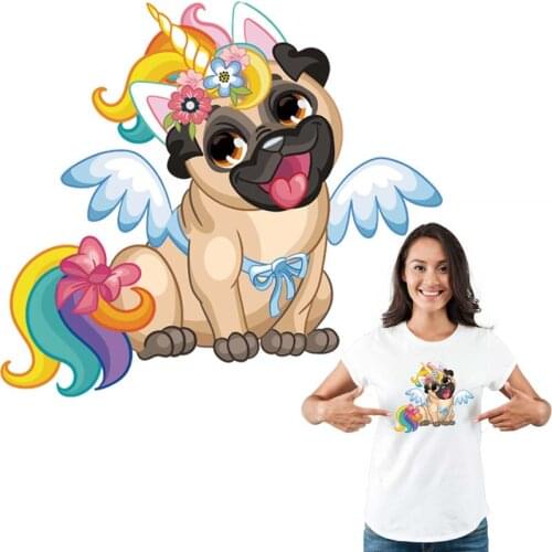 Cute Dog Stickers Patches Diy New Design T-Shirt Dresses Hot Tear Thermal Transfer Iron-On Transfers For Clothing Cotton Mask