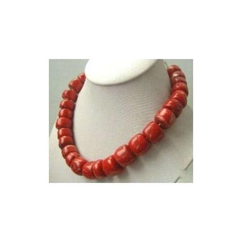 Lovely! Tibet Red Coral Silver Necklace large beads