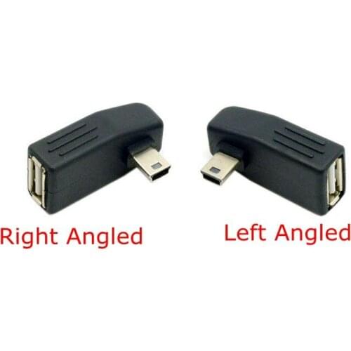 Mini USB Angled Connector Mini USB B 5Pin Male to USB2.0 A Female Angled 90degree OTG Host adapter