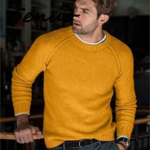 Autumn Winter Solid Sweater Men New Casual Slim Fit Mens Knitted Sweaters Comfort O-Neck Knitwear Pullover Men S-3XL Pull Homme