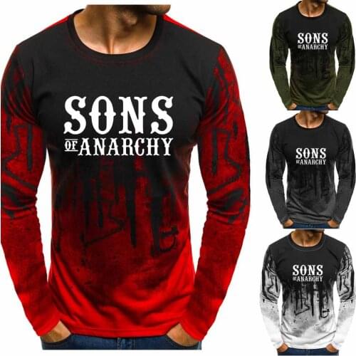 SOA Sons of anarchy the child new Fashion SAMCRO Mens pullover Gradient Male Casual Sweatshirt pullover Mens tops