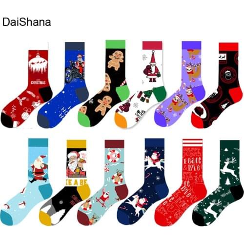 2020 New Design Christmas Socks Autumn Winter New Year Santa Claus Snow Elk Women Happy Socks Christmas Gift Unisex Funny Socks
