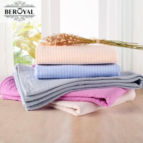 Beroyal Brand 2019 beach+towels -70x140cm Cotton Towel Plain Dyed Muslin Beach Sheet Gauze Camping Towel Magic Compressed Towel