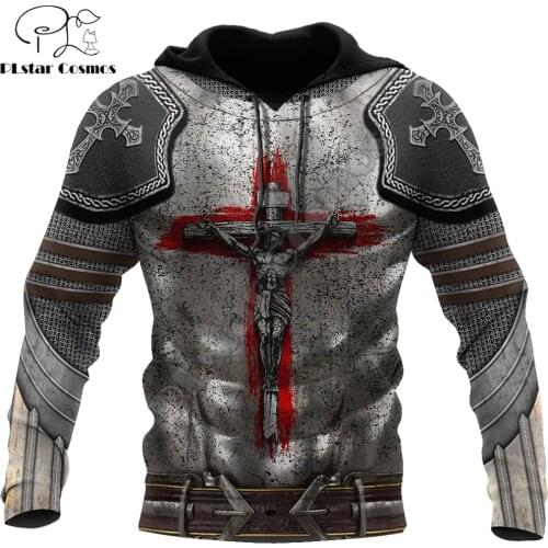 Autumn Hoodies Armor knight Jesus 3D All Over Printed Mens Sweatshirt Unisex Streetwear Pullover Casual Jacket Tracksuits KJ639
