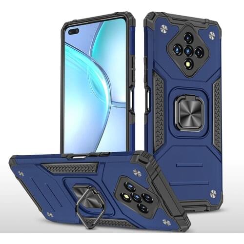 For Infinix Zero 8 Smart 4 Note 7 Lite Hot9 Hot 9 10 Play Case Magnetic Metal Finger Ring Stand Armor Shockproof Back Cover