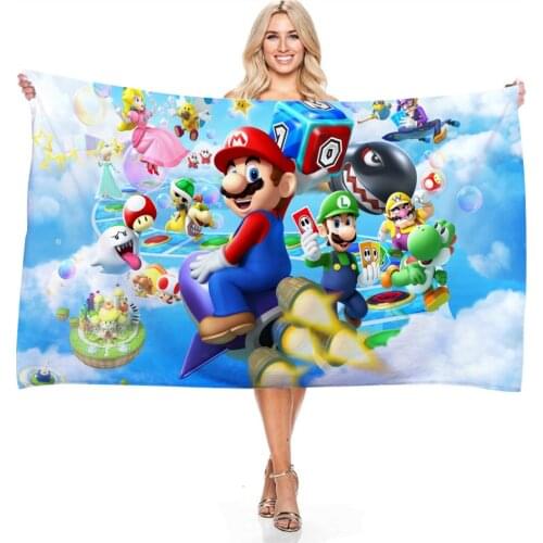 Super Mario Series 3D Digital Printing Rectangular Bath Towel Mario Brothers Anime Game figure Towel Beach Towel Birthday Gifts