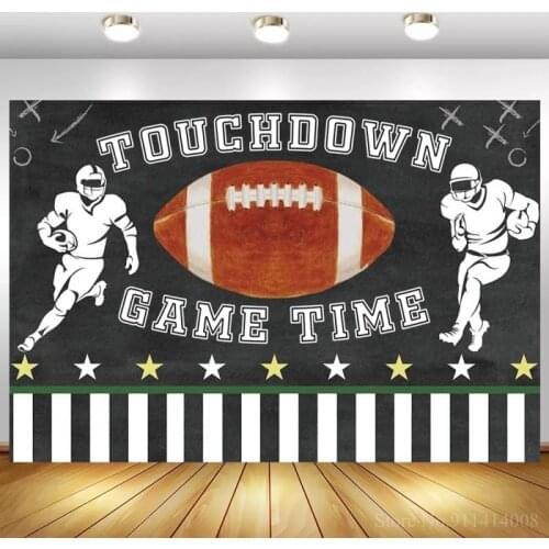 Rugby Oval Ball Running Men Racing Game Theme Party Backdrops Sportsmen Birthday Championship Celebration Photo Background