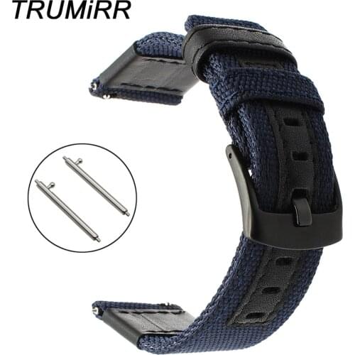 Quick Release Nylon Watchband 22mm for Samsung Gear S3 Classic Frontier Amazfit Watch Band Leather Strap Steel Buckle Bracelet