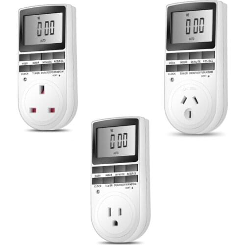 Digital Timer Plug Socket Electrical Programmable Plug Timer Switch Anti-Theft Random & Summer Timer Function