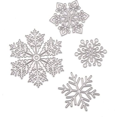 4 Pcs Snowflakes Metal Cutting Dies Christmas Stencils DIY Scrapbooking Album Decorative Embossing DIY Paper Cards Making