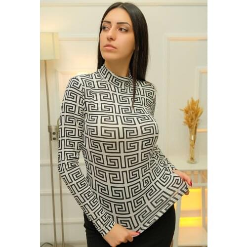 Lycra Long Sleeve Body Beyazsiyah - 2517.1212