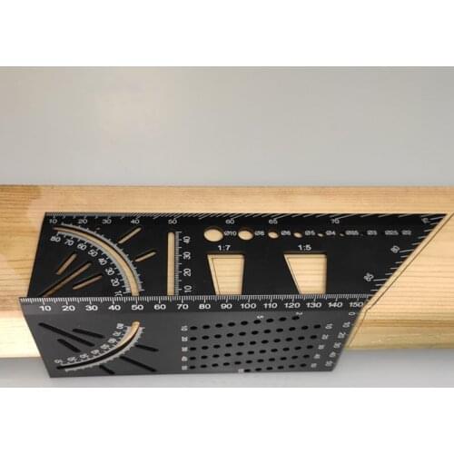 45 90 Degree Accurate Measuring Square Angle Ruler Woodworking Portable Accessories Aluminum Alloy Multifunctional Marking