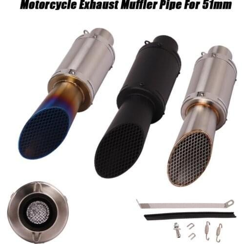 Exhaust Vent Tubes Catalytic muffler Stainless Motorcycle Tail Exhaust Silencer Pipe Baffler System Silp on 38-51mm