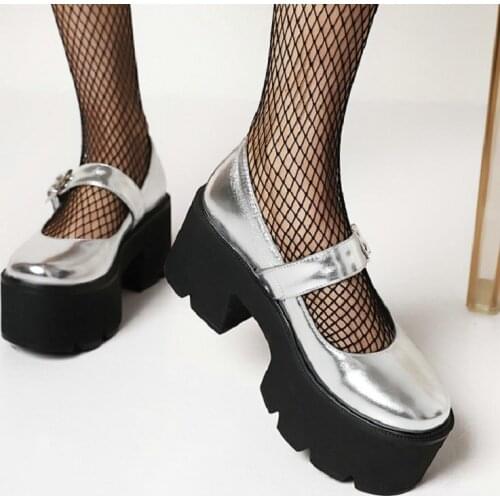 ZawsThia Lolita Buckle Strap College Japanese Style Creepers Students Platform Chunky Heels Womans Pumps Girls Mary Janes Shoes