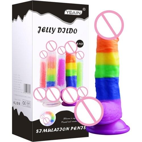 Liquid Silicone Dildo Colorful Adult Toy Soft Dildo Sex Toys Dildos Realistic Big Dick Crystal Vagina Jelly Penis Sexo For Women