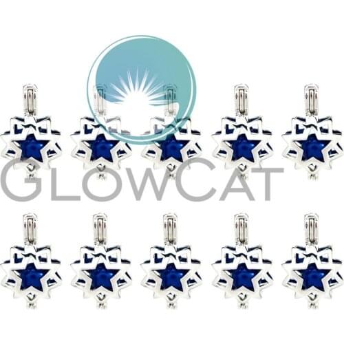 Star Beads Cage Pendant Perfume Essential Oil Diffuser Pearl Cage Locket Pendant 10x K960