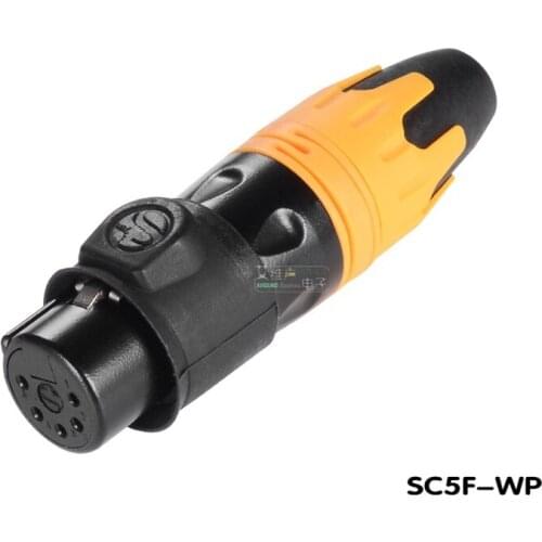 1Pcs five-core XLR male and female stage lighting LED moving head light DMX512 signal connection ip65 waterproof 3-core SC5M-WP