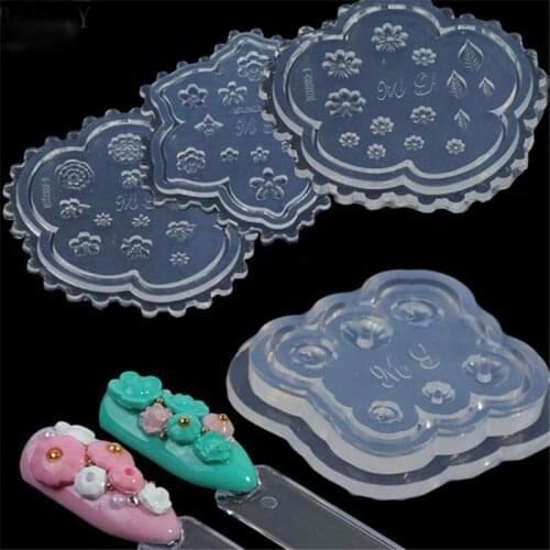 Fashion Flower Daisy Pattern 3D Leaves Books Form Nail UV Gel Design Manicure Accessory Nail Art Silicone Mold Nail Art Tool 1PC