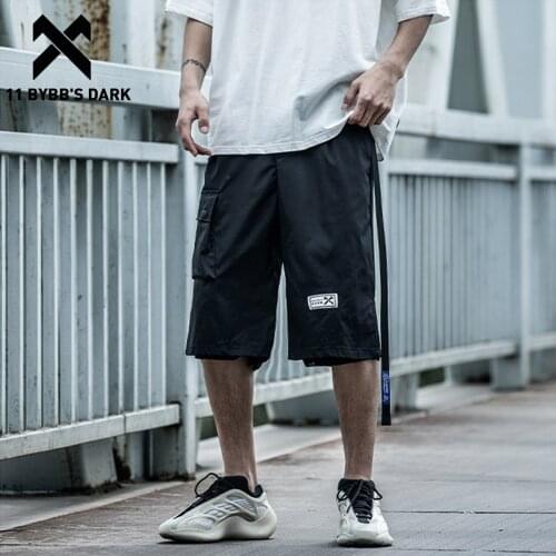 11 BYBBS DARK Reflective Design Hip Hop Cargo Pants Men Joggers Harajuku Shorts Summer Pocket Streetwear Loose Casual Pants