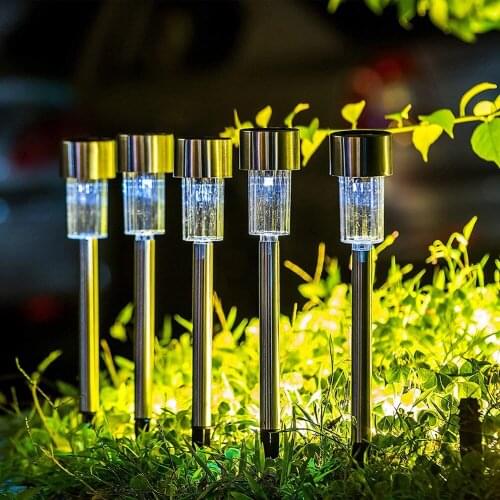 12/16pcs Ground Plug-in Lawn Lamp Stainless Steel LED Solar Light Waterproof Pathway Light Outdoor Lighting For Garden Courtyard