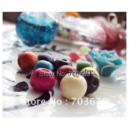 12mm Colorful Wooden Beads For DIY 500pcs Wholesale Style Wood Beads Free Shipping