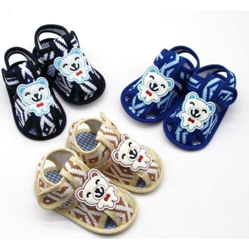 2019 Summer baby boy sandals gentleman bear baby sandals cute cotton soft bottom shoes baby toddler shoes