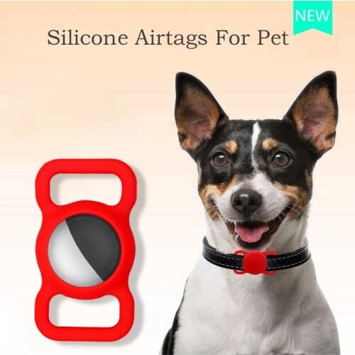 2021 Protective Case For Apple Airtags Tracking Silicone Case Dog Cat Collar Loop For Locator Tracker Anti-lost Device Hangable