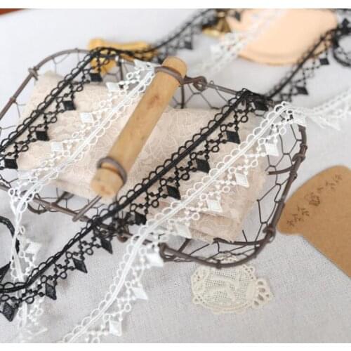 3 Yards White Black Delicate Hollow Floral Venise Lace Trim with Design for Wedding Bridal Garment Decoraion