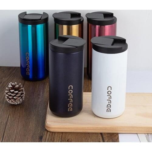 350ml/500ml Double Stainless Steel 304 Coffee Mug Leak-Proof Thermos Mug Travel Portable Thermal Cup Insulation Water Bottle