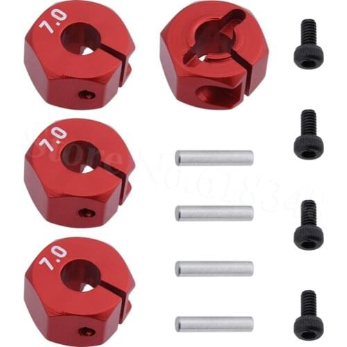 4pcs Aluminum 7.0 Wheel Hex 12mm Drive Hubs With Pins Screws For RC Car HSP HPI Tamiya Buggy Monster