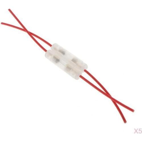 5pcs Wire Cable Inline Glass Fuse Box 15A for Car Truck Motorcycle
