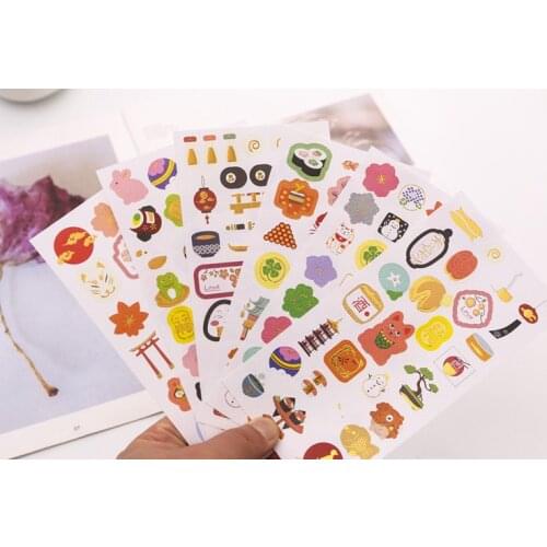 6pcs Creative paper sticker Organizer Calendar Diary Book Planner Scrapbook Decoration Diary Sticker papeleria