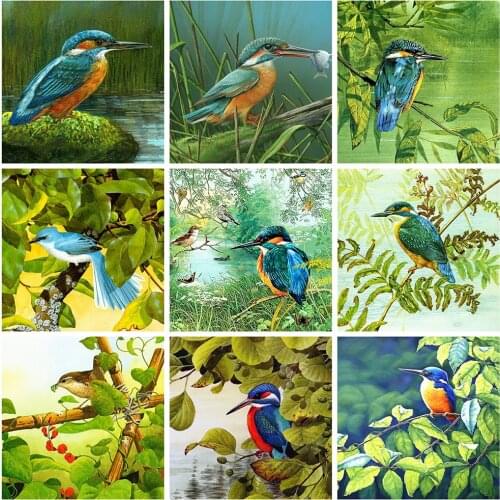 HUACAN Full Square Drill 5d Diamond Painting Bird DIY Diamond Embroidery Animal Mosaic Cross Stitch Tree Handicraft Wall Art