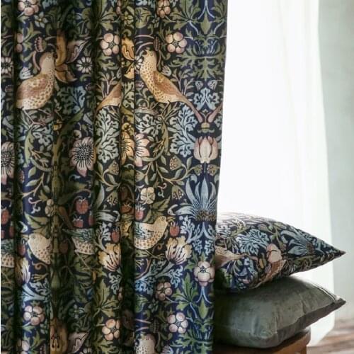 American British Retro Light Luxury High-precision Curtains for Living Room European Printed Luxury Curtains