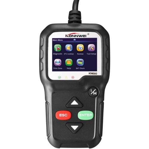 KW680 OBD2 Scanner OBD Car Diagnostic Auto Diagnostic Tool Read Clear Fault Error Codes Russian OBD2 Automotive Scanner Black