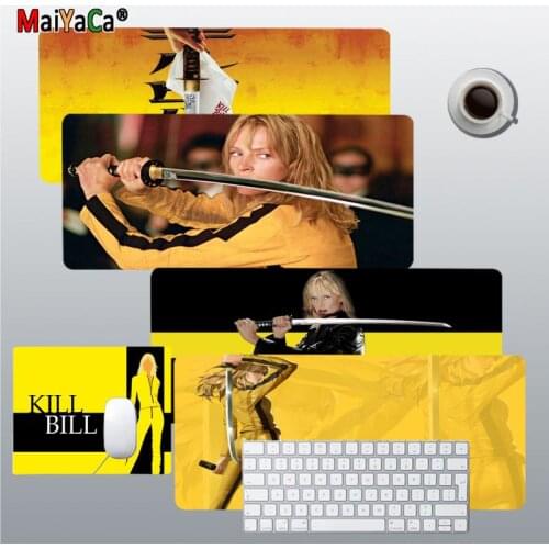 Classic Movie Kill Bill Large Gaming Mouse Pad XL Locking Edge Size For Desk Mat For CSGO Game Player Desktop PC Computer Laptop