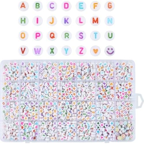 Letters bead diy acrylic beads materials to suit 28 scattered beads, plastic English 4 x7mm circle
