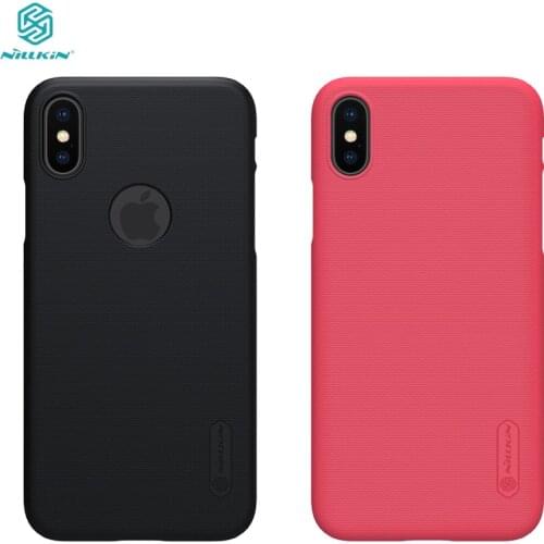 For iPhone X XS Case Cover Nillkin Phone Case Super Frosted Shield Matte Hard PC Back Cover Black protector Case For iPhone XS