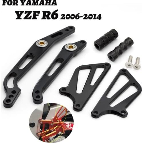 For Yamaha YZF-R6 YZFR6 YZF R6 2006-2014 CNC Adjustable Motorcycle Rearset Foot Peg Brake Rear Gear Shift Shifter Lever + Wing
