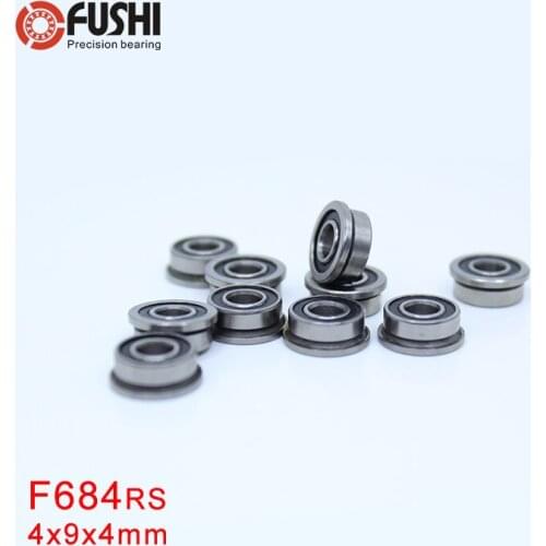 F684-2RS Bearing 4x9x4mm 10PCS ABEC-1 Miniature Flanged F684RS Ball Bearings LF-940DD